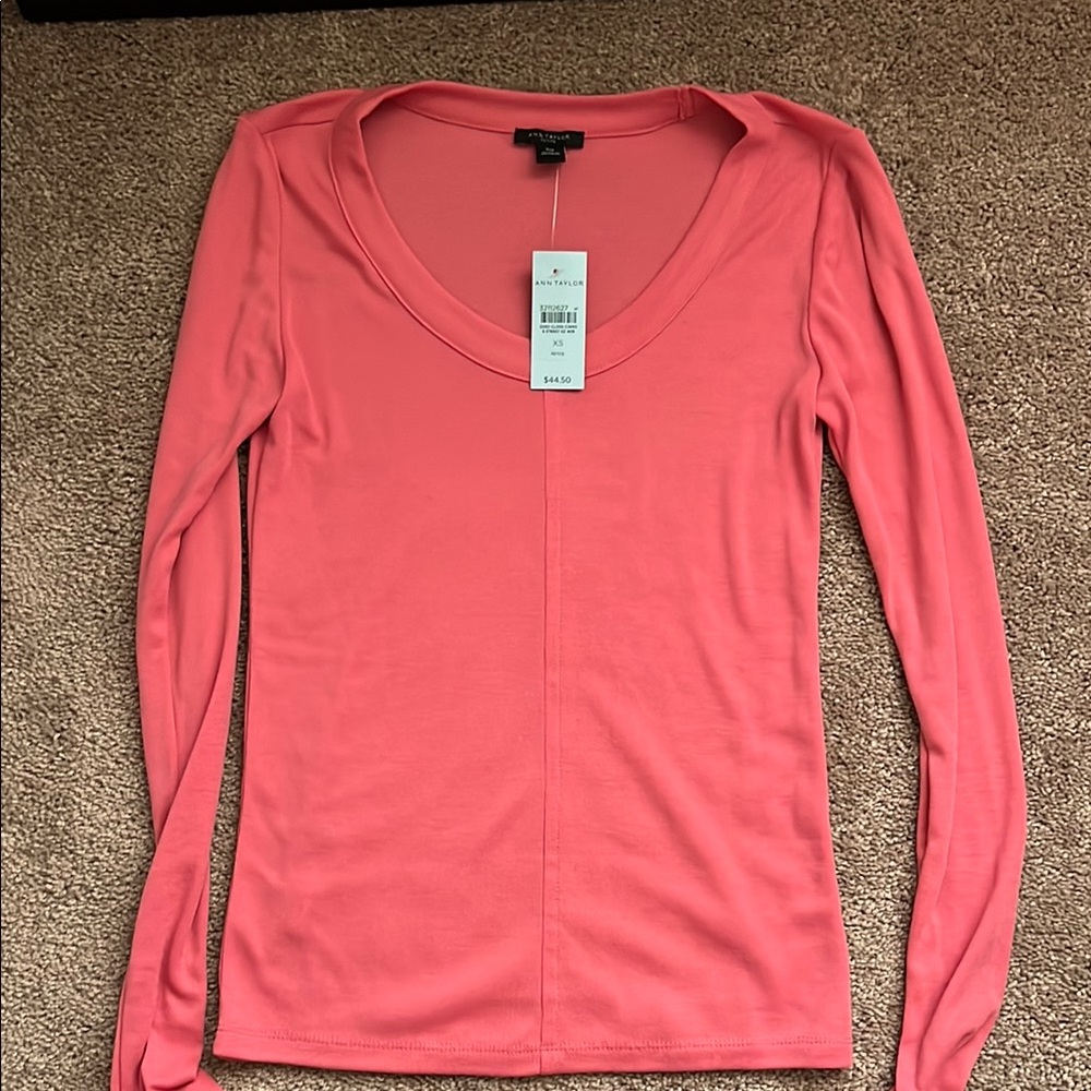 Ann Taylor multicolored scoop neck long sleeve top